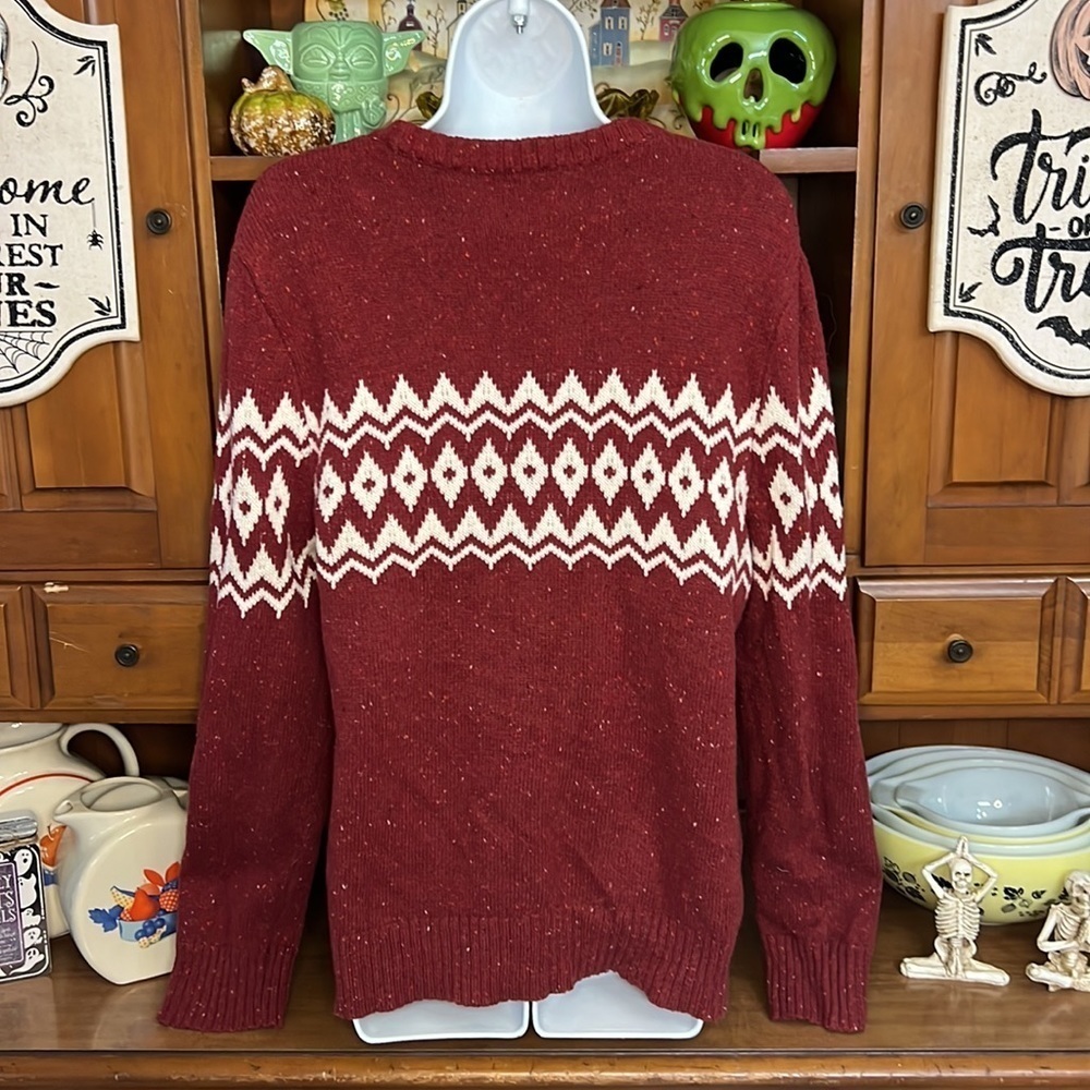 SOLD MERCARI Goodfellow & Co. Fair Isle Sweater Maroon Medium - Picture 7 of 10